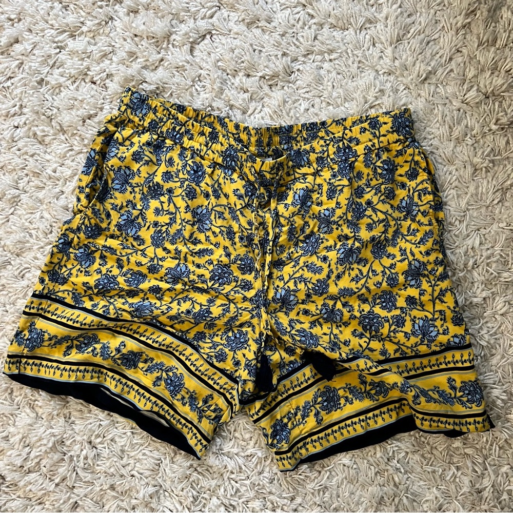 J Jill Yellow Floral Soft Shorts - Picture 2 of 8
